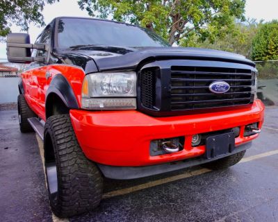 Mileage: 237,304. Year: 2004. Make: Ford. Model: F250 Super Duty Crew Cab. Trim: King Ranch Pickup 4D 8 ft. Automatic, 5-Spd w/Overdrive transmission. Exterior: Orange. Interior: Black. Interior: Power Steering, AM/FM Stereo, V8 Turbo Dsl 6.0L, Towing Pkg, Air Conditioning, Premium Wheels, Power Windows, Cruise Control, Tilt Wheel, Power Door Locks, CD/MP3 (Single Disc), 4WD, ABS (4-Wheel), Dua...