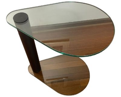Vintage Leon Rosen for Pace Style Postmodern Swivel Side Table