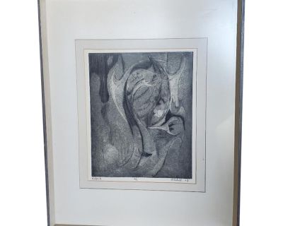 Vintage 1967 Original Etching Titled, Dated, Signed and Numbered "Nebish" #2 of 6 H. Valoff 1967