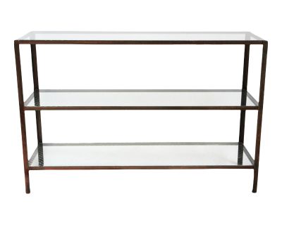 Mesco Wire Glass & Iron Shelf / Console Table