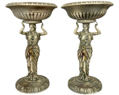 Vintage Rare Grecian Pedestal Planter by Napcoware - A Pair