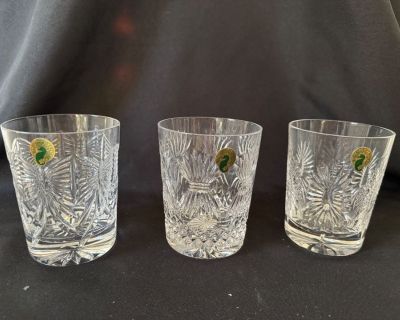 3 Waterford Crystal Millennium Collection Toasting Double Old Fashions