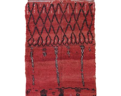 Red Abstract Moroccan Rug