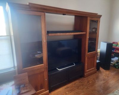 solid wood entertainment center (furniture)--for free
