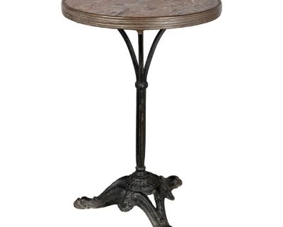 19th Century French Cast Iron Marble Top Bistro Table