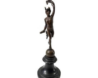 19th Century Italian Grand Tour Cabinet Bronze of Mercury After Giambologna
