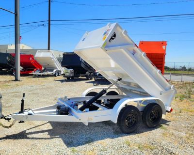 5x10x2 Dump Trailer White