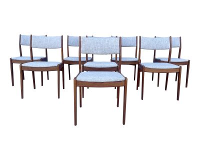 Set of 8 Mid Century Teak Dining Chairs by D-Scan