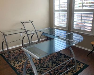 Glass top office desk