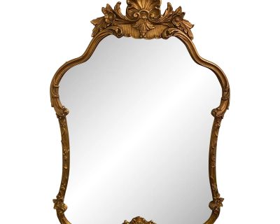 Vintage Italian Carved Giltwood and Gesso Wall Mirror