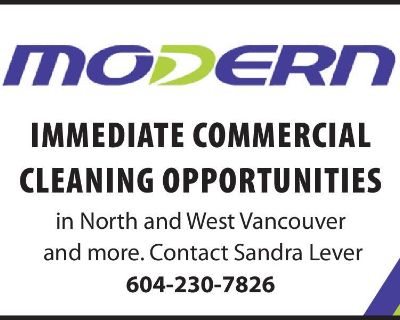 IMMEDIATE COMMERCIAL CLEANING OPPORTUNITIES