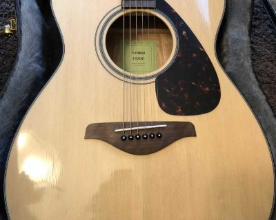 Yamaha acoustic guitar and stand