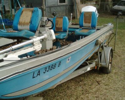 Old Ranger Bass boat, good 85 Hp Johnson, no trailer. $450
