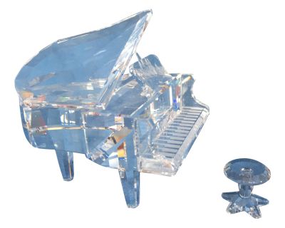 Vintage Swarovski Crystal Grand Piano & Stool 174506 Signed Retired 1990s