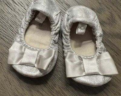 BabyGap Silver Ballet-Slipper-Style Shoes - size 2