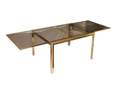 Vintage Expandable Mastercraft Brass Dining Table