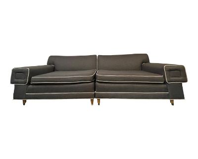 1970s Grey Modular Couch Newly Reupholstered