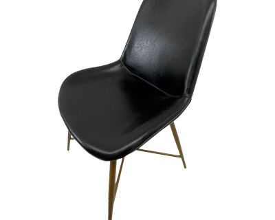 Modern Black Gray Leather Dining Chair