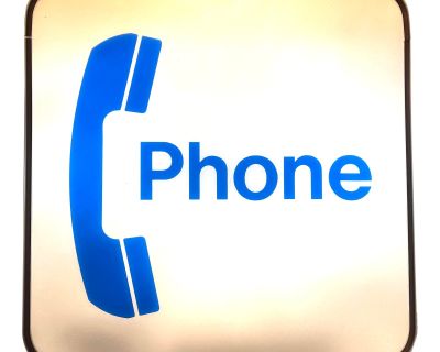 Vintage Illuminated Telephone “Phone” Sign Lightbox