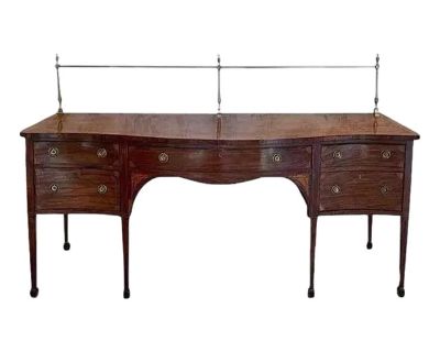Late 18th Century Antique English Georgian Mahogany Serpentine Sideboard (Circa 1790)