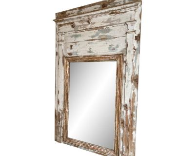 19th Century French Trumeau Wall Mirror With Patina