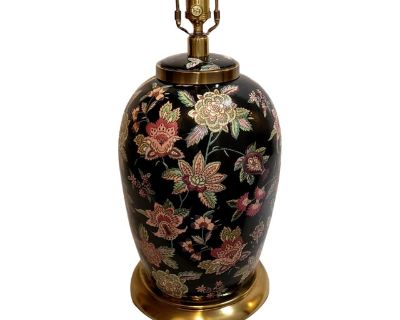 Vintage Poul Henningson Chinoiserie Famille Noire Porcelain Lamp