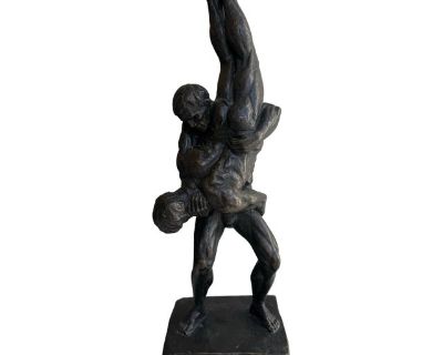 Plaster “Breton Wrestlers” Sculpture