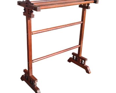 Antique Rare Ornate Victorian Sheet Music Holder Solid Walnut Stand 1890s Era