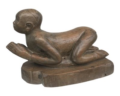 Large Asian Antique Primitive Carved Figural Coconut Grater Stool