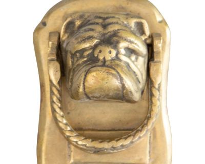 19th Century English Brass Bulldog Door Knocker