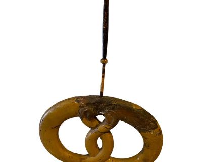 20th Century American Exterior Bakery Carved Wooden Pretzel Trade Sign