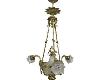 Bacchus Themed French Style Brass Chandelier