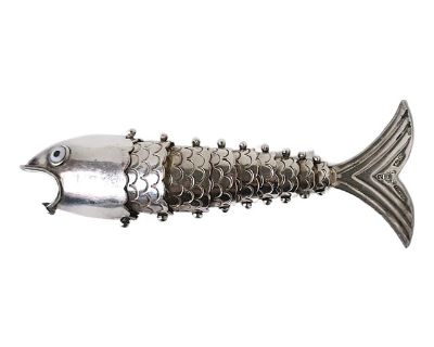 Silver Plate Fish Bottle Opener by Designer Los Castillo