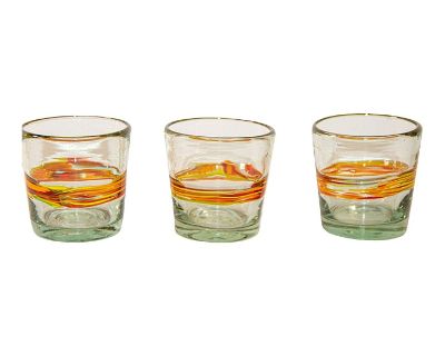 Hand Blown Vintage Double Old Fashioned Barware Drinking Glasses