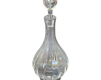 Late 20th Century Baccarat Capri Optic Crystal Blown Glass Decanter With Stopper