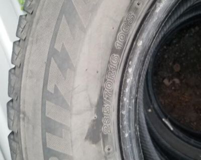 Snow tires, has some tread left 235/70R16