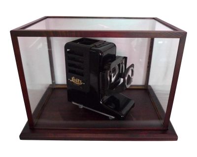 Mid 20th Century Leica Leitz Parvo 100 Slide Projector in Wood and Acrylic Display Case - 4 Pieces