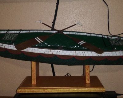 decorative canoe lamp 25"