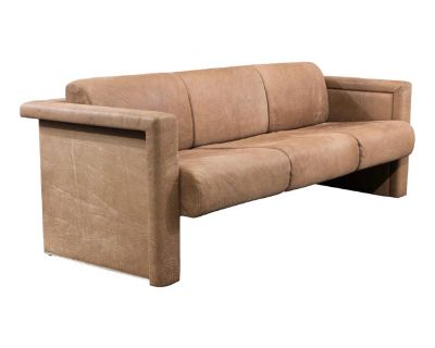 Buffalo Leather Sofa by Robert and Trix Haussmann for Knoll, c. 1988, Signed