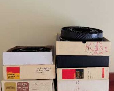 Kodak carousel projector, old slide carousels and slide scanner