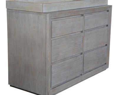 Late 20th Century Restoration Hardware Callum Wide Dresser Topper Changing Table Chest of Drawers