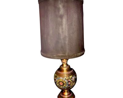 Antique Late 19th Century Japanese Champleve Vase Table Lamp