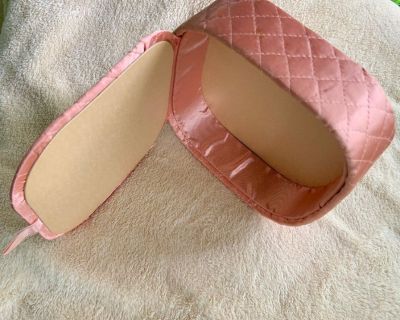 Vintage Pink Satin Quilted Hanky/ Jewelry /Vanity Box