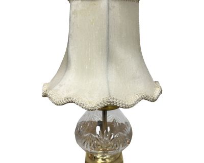 Vintage Crystal + Brass Table Lamp
