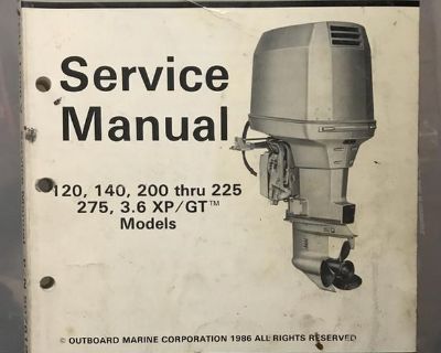 Used Johnson Outboard Motor Service Manual 1987 Part No. 507619 $20