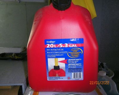 JERRY Can Gas SELF-VENT 20L/5.3 Gal. Brand New $15.-