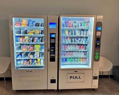 (8) 2024 Duravend Vending Machines 4 Drink 4 Snack Vending Machines For Sale in Texas!