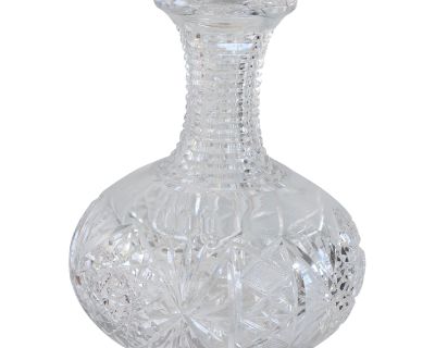 1900s Abp American Brilliant Period Cut Crystal Carafe Decanter