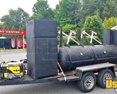 Open Barbecue Smoker Tailgating Trailer / Used Mobile BBQ Unit