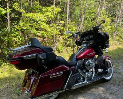 Unique touring bike- blood red and chrome- white walls, air horn, wild pig pipes, all LED lighting, engine color lights, color cam light, lighted floorboards, strobe brake lights, skull trim package, custom grips and floorboards, get back leather whip with skulls and shell casings, triple leather sunglass cases, dual passenger leather accessory bags-eye catcher